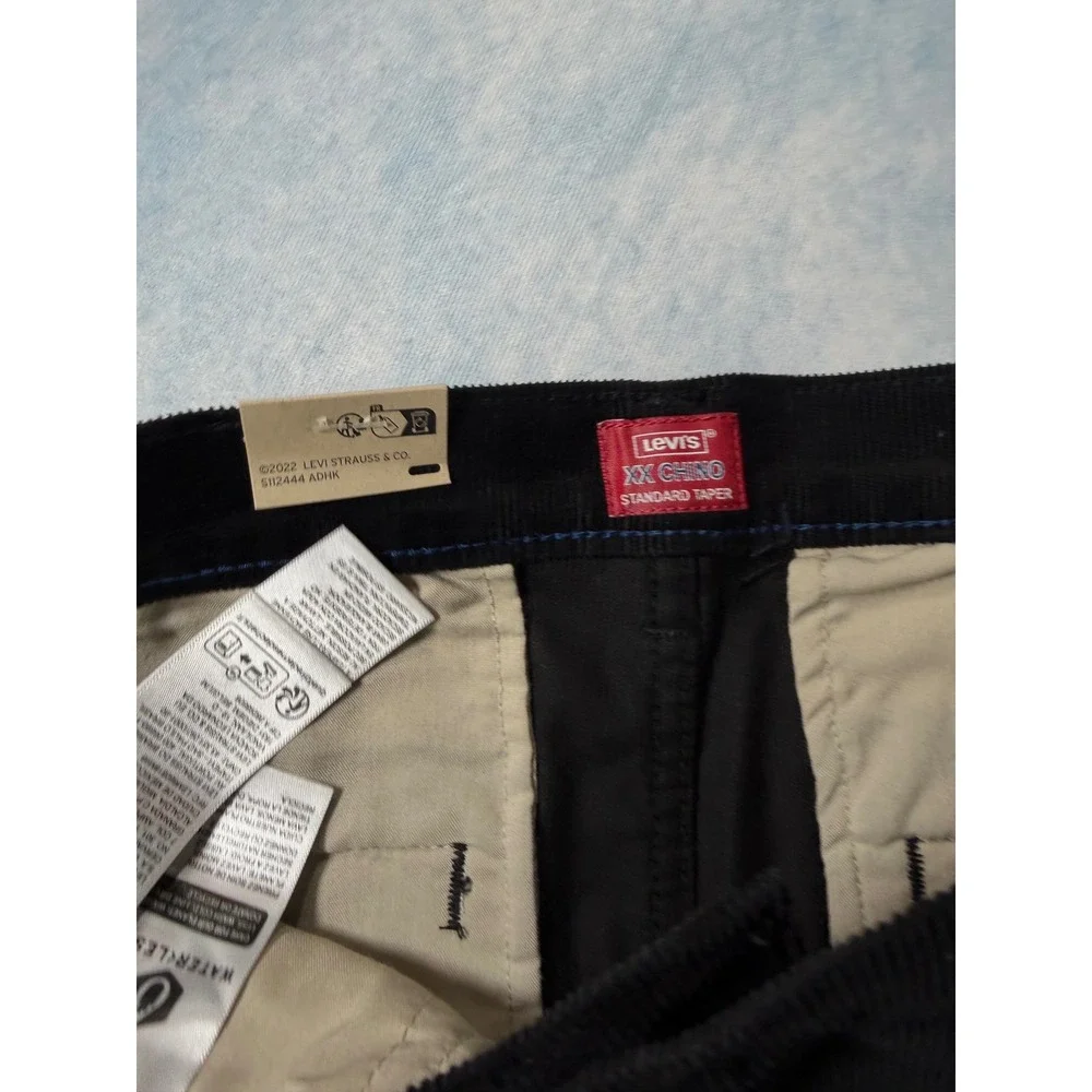 Levi's XX Chino Standard Taper Mens 29x30 Black NEW Corduroy Stretch Pants NWT